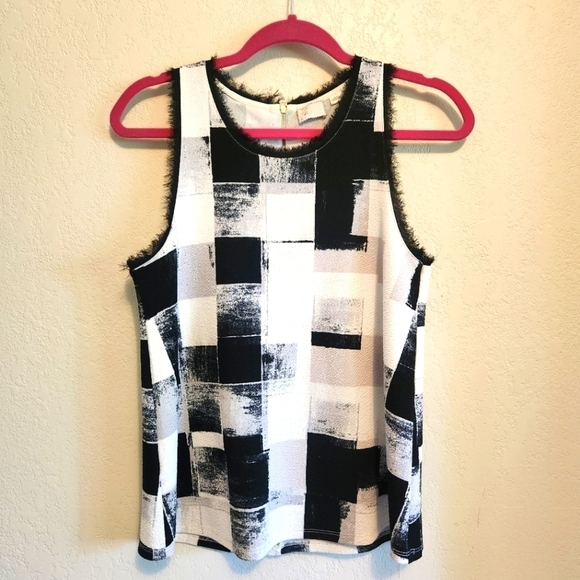 EUC ANTHROPOLOGIE POSTMARK ABSTRACT TANK SIZE SMALL - Picture 3 of 9